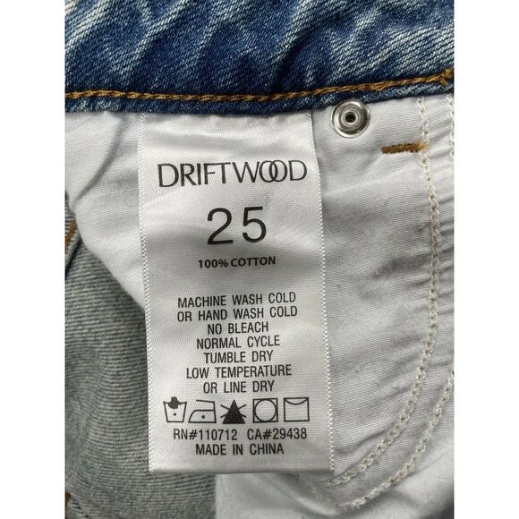 Driftwood Steff Suede Patch Skirt Size 25 Denim Jeans Skirt New - Picture 5 of 6